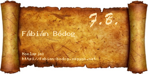 Fábián Bódog névjegykártya