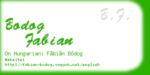 bodog fabian business card